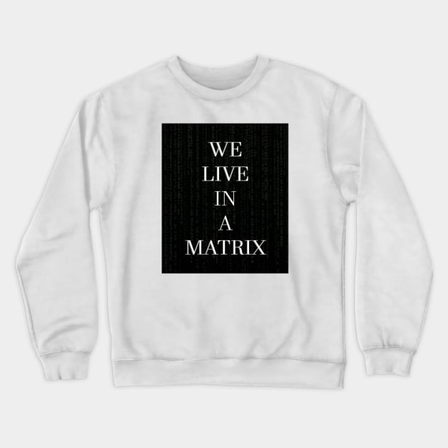 WE LIVE IN A MATRIX Crewneck Sweatshirt by jcnenm